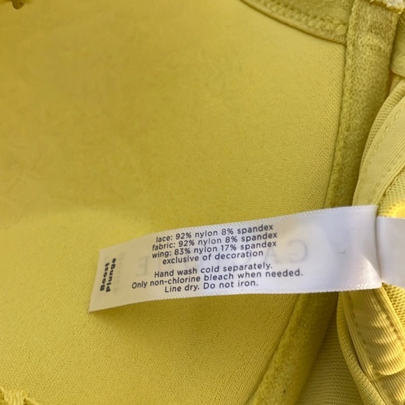 Cacique | Boost Plunge floral lace yellow front clasp Bra women’s size 42DDD - Picture 6 of 8